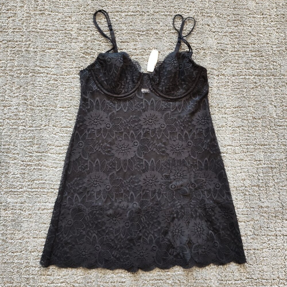 Black lace slip dress NWT